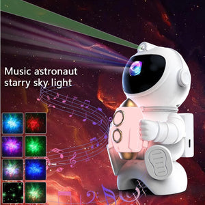 XINGX Rocket Spaceman Bluetooth Night Light with Astronaut Projection Lamp - xingx rocket spaceman bluetooth astronaut