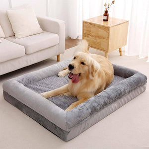 XL Dog Pet Bed Pillow Light Gray Dark Washable Soft Cloth Large Size - Teleplus pet bed