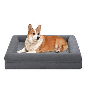 XL Dog Pet Bed Pillow Light Gray Dark Washable Soft Cloth Large Size - Teleplus pet bed
