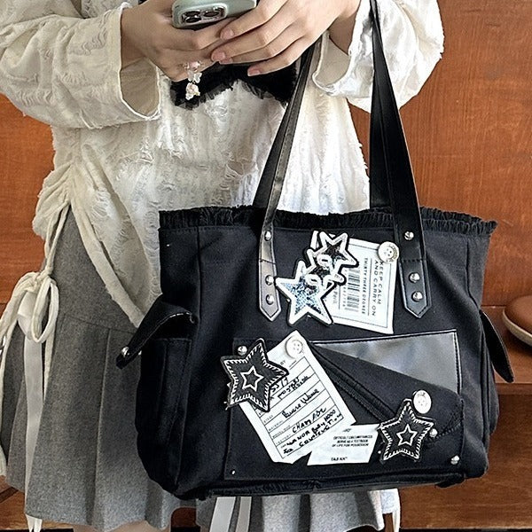 Y2G Large Capacity Canvas Tote Bag for Xingx Commuter and Street Trend - Teleplus cool y2g large capacity bag xingx