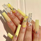 Yellow Butterfly Jelly Glue for Debris Nail Art and Shiny Diamond Embellishments - Teleplus debris nail art shiny
