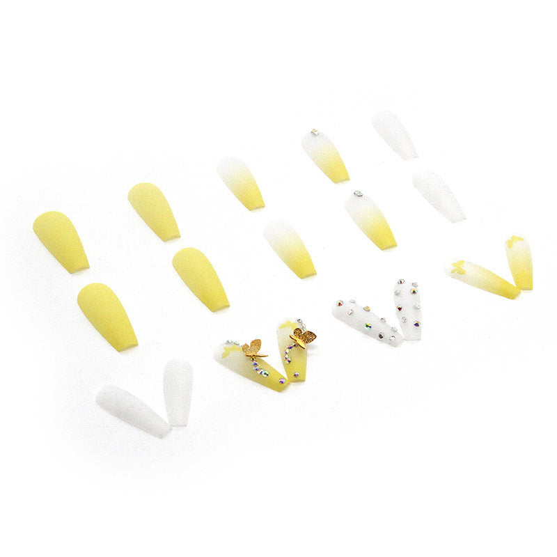 Yellow Butterfly Jelly Glue for Debris Nail Art and Shiny Diamond Embellishments - Teleplus debris nail art shiny