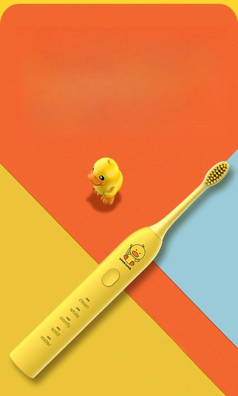Yellow Duck Electric Toothbrush with Mute Operation and Magnetic Suspension Motor - yellow duck toothbrush mute electric