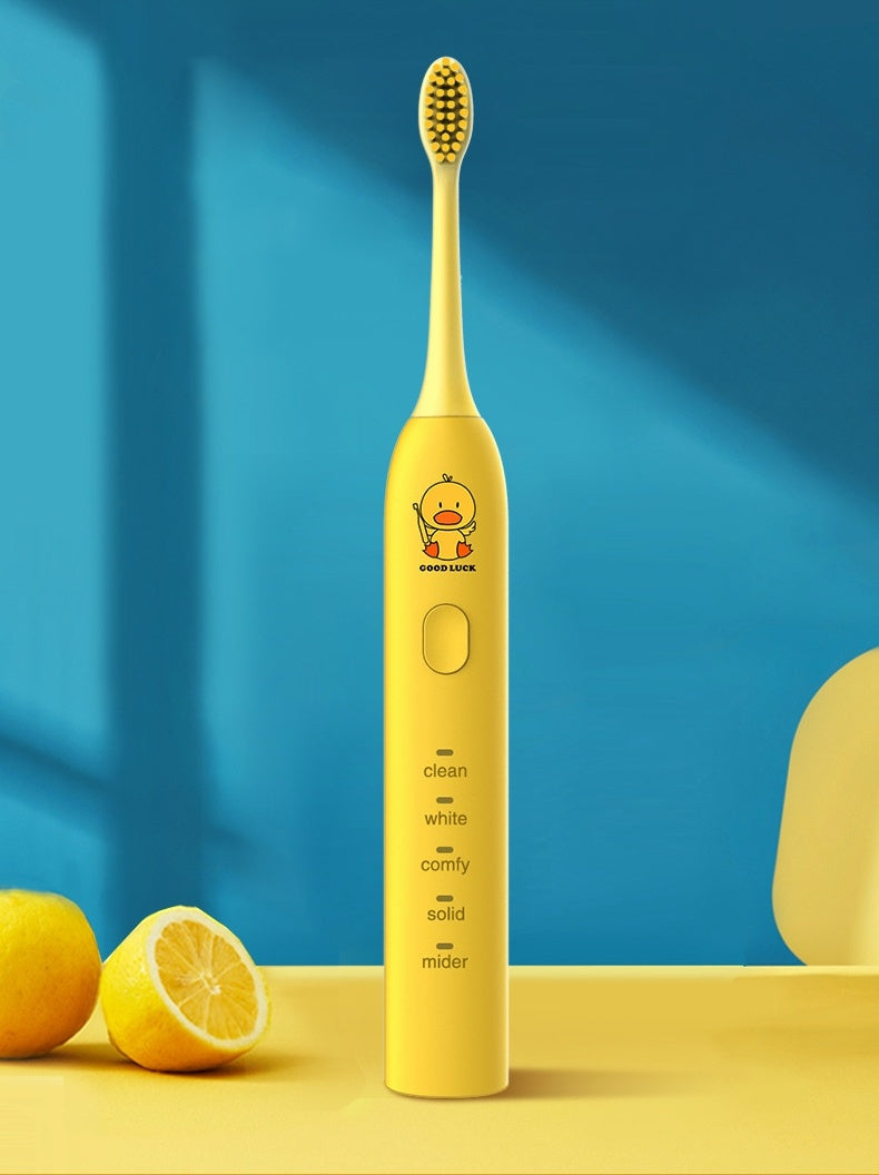 Yellow Duck Electric Toothbrush with Mute Operation and Magnetic Suspension Motor - yellow duck toothbrush mute electric