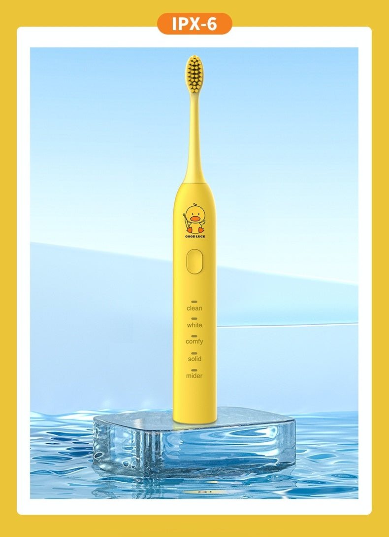 Yellow Duck Electric Toothbrush with Mute Operation and Magnetic Suspension Motor - yellow duck toothbrush mute electric