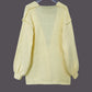 Yellow Lantern Sleeve Cardigan Loose Street Style Hipster Sweater - Teleplus lantern sleeve