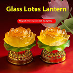 Yellow Lotus Lamp Buddha Flower Bud with Single Cup Chinese Style - for Home lotus lamp buddha