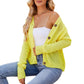 Yellow or Pink Knitted Cardigan Womens Button Up Lightweight Sweater S-XL - Teleplus knitted cardigan