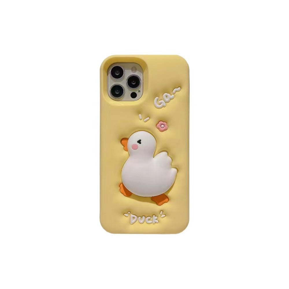 Yellow Silicone Phone Case Cartoon Design for iPhone and Other Brands - More phone case