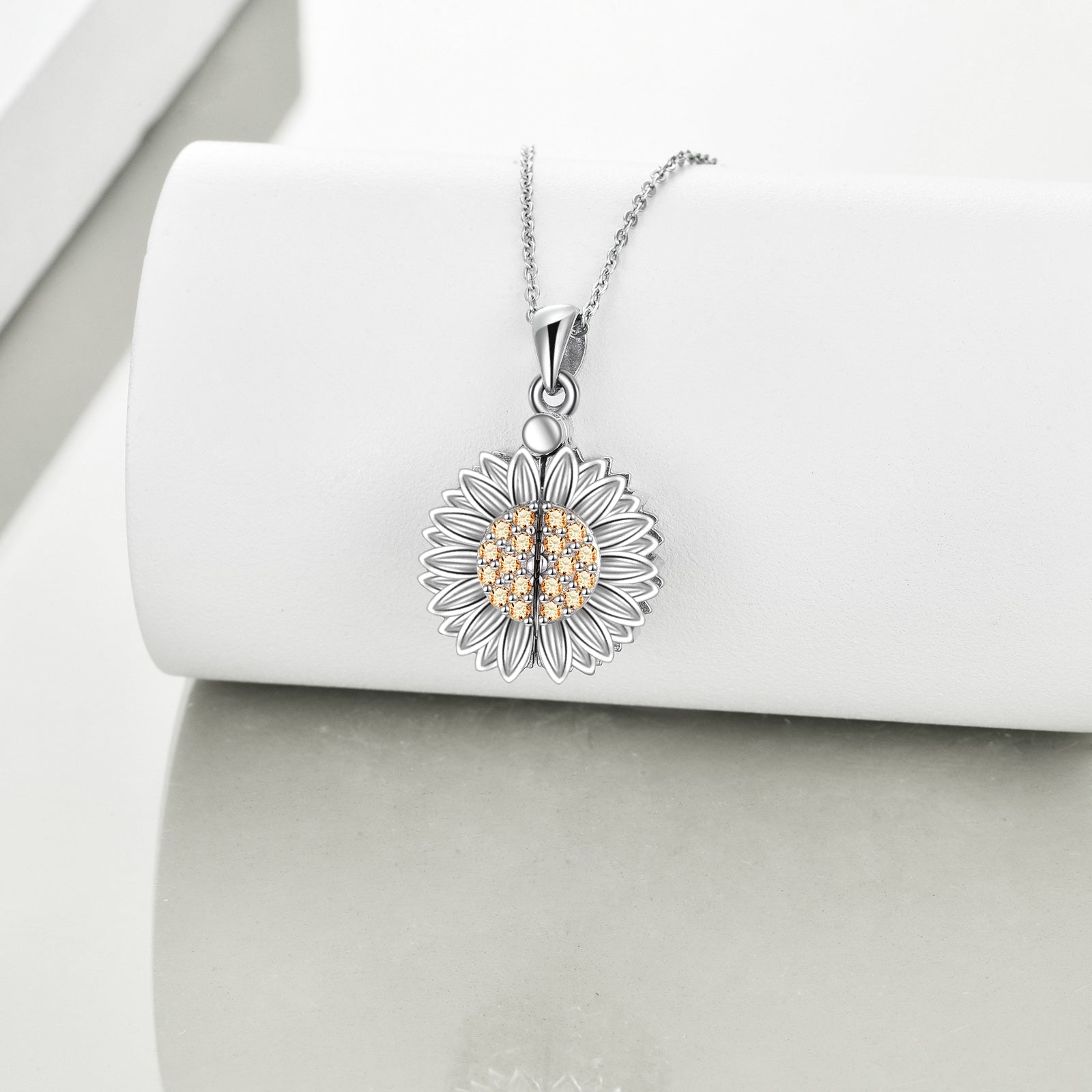 You are My Sunshine Necklace Sterling Silver Sunflower Necklace For Women Urn Necklace - You Are My Sunshine Necklace