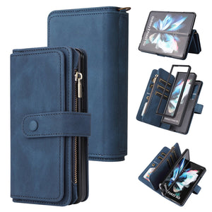 Fashion Leather Phone Case with Wallet Card Slots for Mobile Devices - Z Fold 4 Multifunctional mobile phone leather