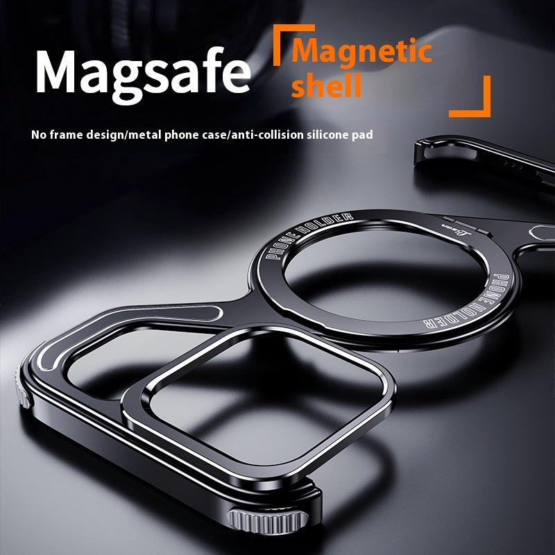 Z-type Metal Bracket Magnetic Phone Case - Z-Type Holder Shell Magnetic Phone Case for Apple