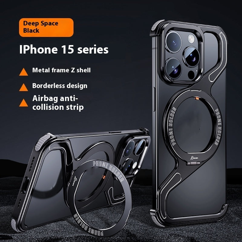 Z-type Metal Bracket Magnetic Phone Case - Z-Type Holder Shell Magnetic Phone Case for Apple