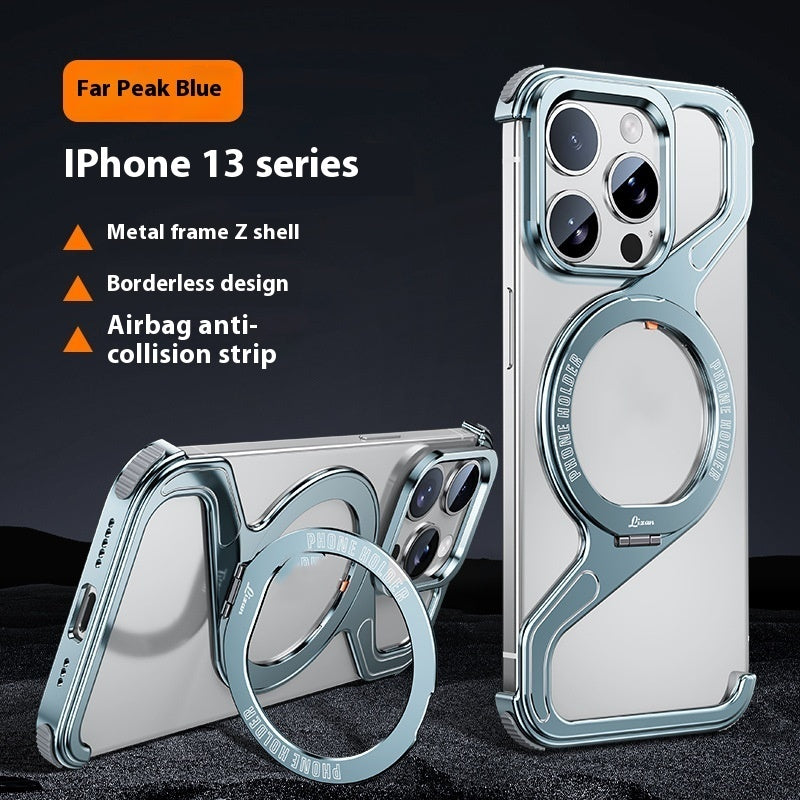 Z-type Metal Bracket Magnetic Phone Case - Z-Type Holder Shell Magnetic Phone Case for Apple