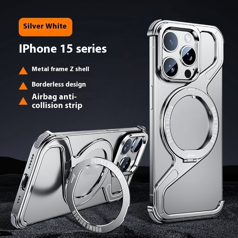 Z-type Metal Bracket Magnetic Phone Case - Z-Type Holder Shell Magnetic Phone Case for Apple