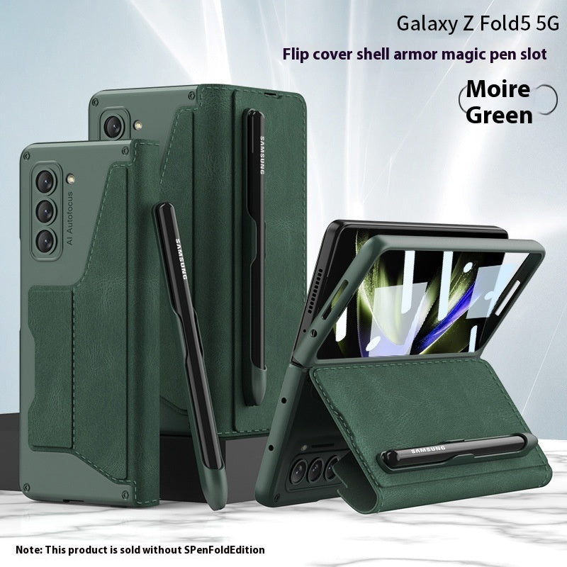 Zfold5 Phone Case with Shell Membrane Pen Slot and Cloud or Carbon Fiber Pattern - zfold5 phone case foldable screen