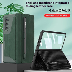Zfold5 Phone Case with Shell Membrane Pen Slot and Cloud or Carbon Fiber Pattern - zfold5 phone case foldable screen