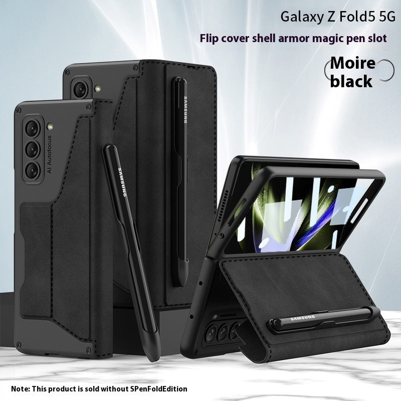 Zfold5 Phone Case with Shell Membrane Pen Slot and Cloud or Carbon Fiber Pattern - zfold5 phone case foldable screen