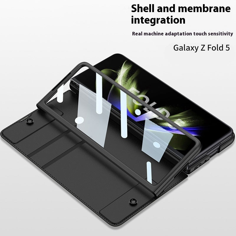 Zfold5 Phone Case with Shell Membrane Pen Slot and Cloud or Carbon Fiber Pattern - zfold5 phone case foldable screen