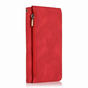 Stylish Solid Color PU TPU Mobile Phone Zipper Bag Wallet Case - Leather zipper bag leather case mobile phone