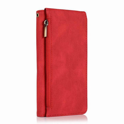 Stylish Solid Color PU TPU Mobile Phone Zipper Bag Wallet Case - Leather zipper bag leather case mobile phone