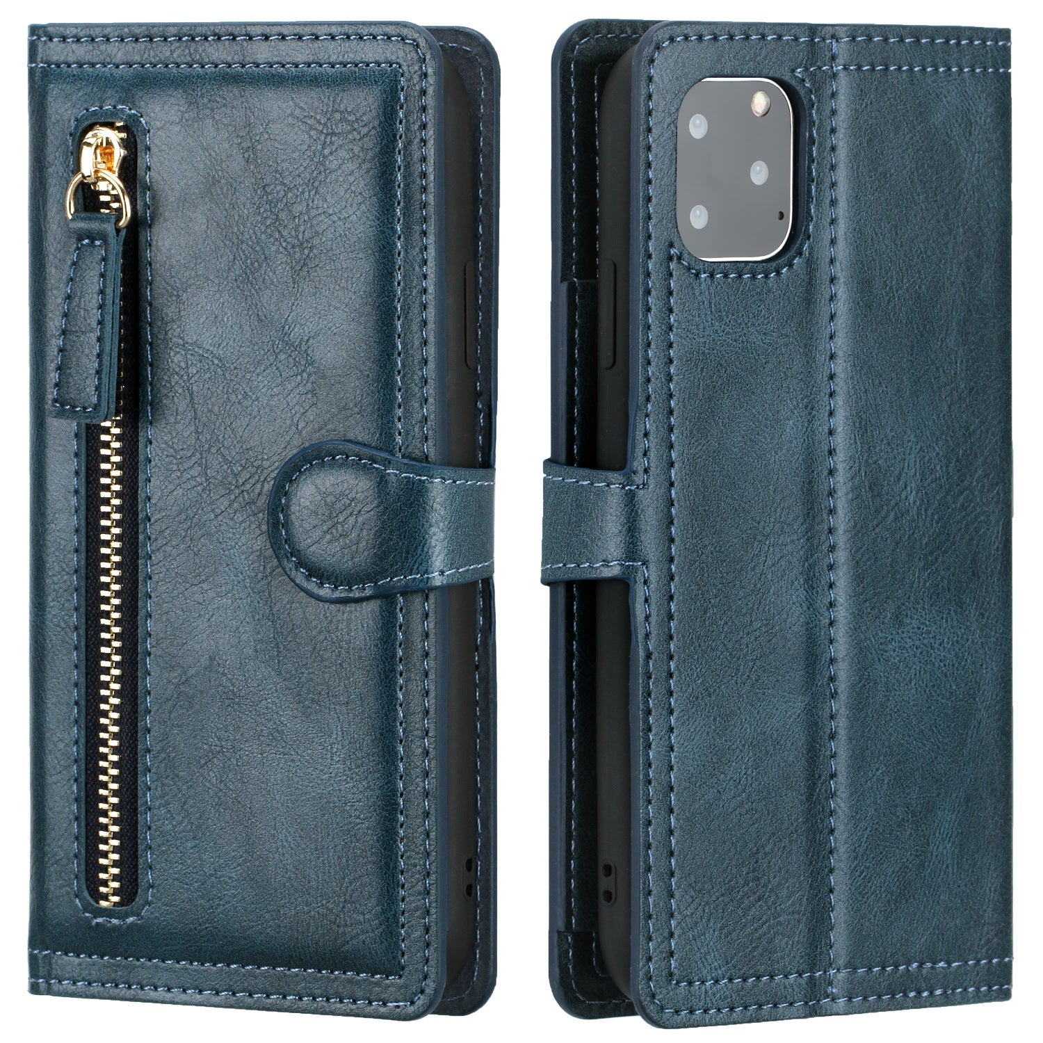 Zipper Buckle Leather Case Phone Case Sticker Wallet - Zipper Buckle Leather Case for iPhone Models