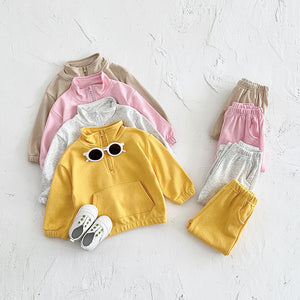 Cute Cotton Korean Style Pants for Toddler Girls in Various Colors - Hoodies Tiny Tykes Who Love to Zip and Zoom united