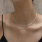 Zircon Double-layer Water Ripple Clavicle Necklace - Ride the Wave with Our Sparkly Zircon Necklace