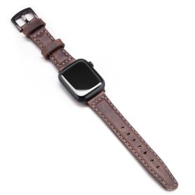 Apple Watch Ultra 49 mm El Yapımı Deri Kordon Kayış Kahverengi Açık