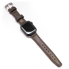 Apple Watch Ultra 49 mm El Yapımı Deri Kordon Kayış Haki