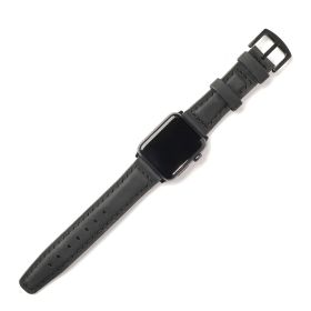 Apple Watch Ultra 49 mm El Yapımı Deri Kordon Kayış Siyah