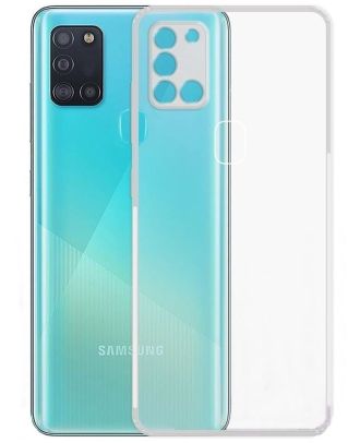 Samsung Galaxy A21S Hoesje Met Camerabescherming Transparante Siliconen