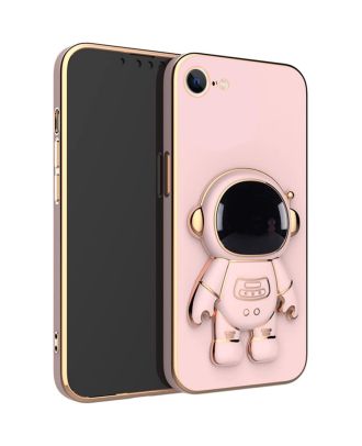 Apple iPhone SE 2022 Case With Camera Protection Astronaut Pattern Stand Silicone