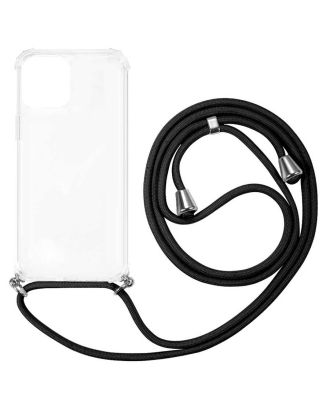 Apple iPhone 12 PRO Case Neck Strap Adjustable Transparent Silicone