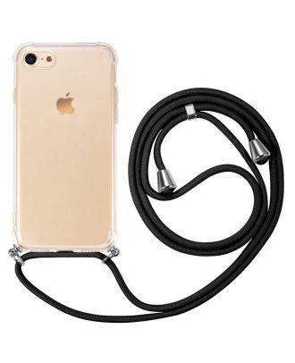 Apple iPhone SE 2020 Case Neck Strap Adjustable Transparent Silicone