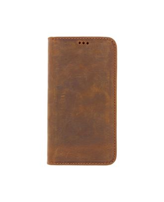 Apple iPhone Xs Case Genuine Leather Wallet with Hidden Magnet