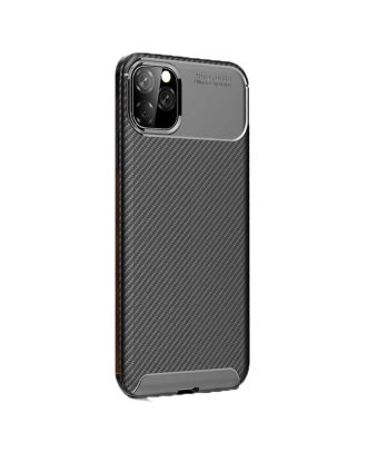 Apple iPhone 11 Pro Hoesje Zwart Carbon Design Siliconen