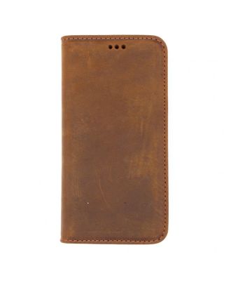 Apple iPhone 12 Pro Max Case Genuine Leather Wallet with Hidden Magnet