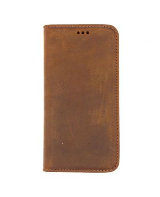 Apple iPhone 13 Mini Case Genuine Leather Wallet with Hidden Magnet