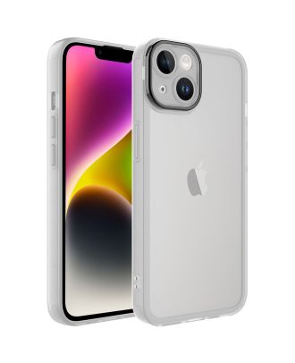 Apple iPhone 14 Plus Hoesje Post Transparant Siliconen Gekleurde Nikkelknop