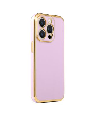 Apple iPhone 14 Pro Hoesje Bark Glanzende Siliconen Roze Randen