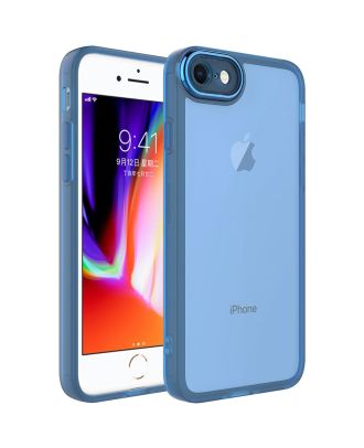 Apple iPhone SE 2022 Hoesje Post Transparant Siliconen Gekleurde Nikkelknop