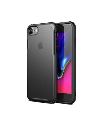 Apple iPhone 8 Kılıf Volks Kenarı Renkli Silikon+Nano Glass