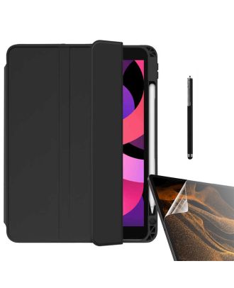 Apple iPad 10.2 8th Generation Case with Pen Compartment Back Transparent Stand nt11 + Nano + Pen