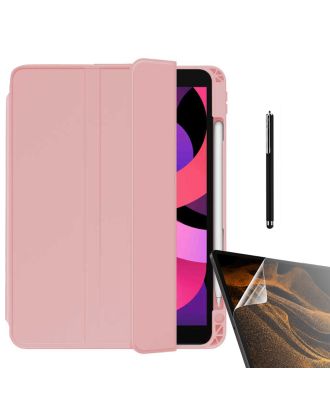 Apple iPad Air 10.9 2022 5th Generation Case with Pen Compartment Back Transparent Stand nt22 + Nano + Pencil