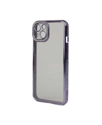 Apple iPhone 13 Case Camera Protected Mina Silicone with Stones
