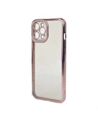 Apple iPhone 13 Pro Max Case Camera Protected Mina Silicone with Stones