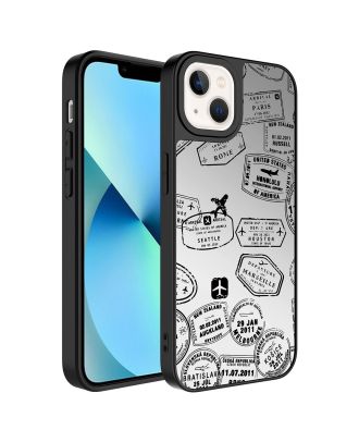 Apple iPhone 14 Case Mirror Patterned Camera Protected
