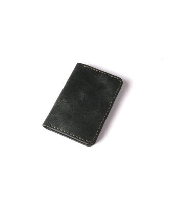 Vertical Handmade Leather Wallet Khaki