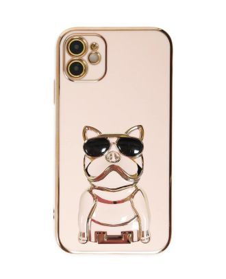 Apple iPhone 11 Hoesje Met Camera Bescherming Hond Patroon Stand Silicone
